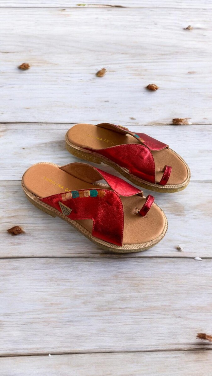 Sandalias ANIKA Rojo Metalizado 