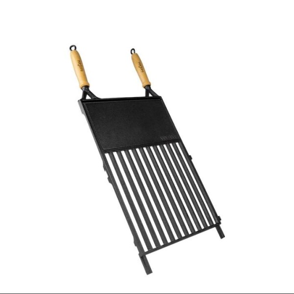 Parrilla con plancha y agarraderas 46x30 cm (71x31 Parrilla con plancha y agarraderas 46x30 cm (71x31