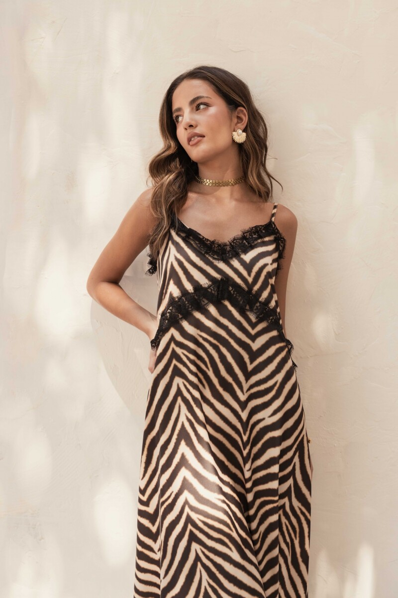 VESTIDO NEW ISABEL MOCCA WILD ZEBRA VESTIDO NEW ISABEL MOCCA WILD ZEBRA