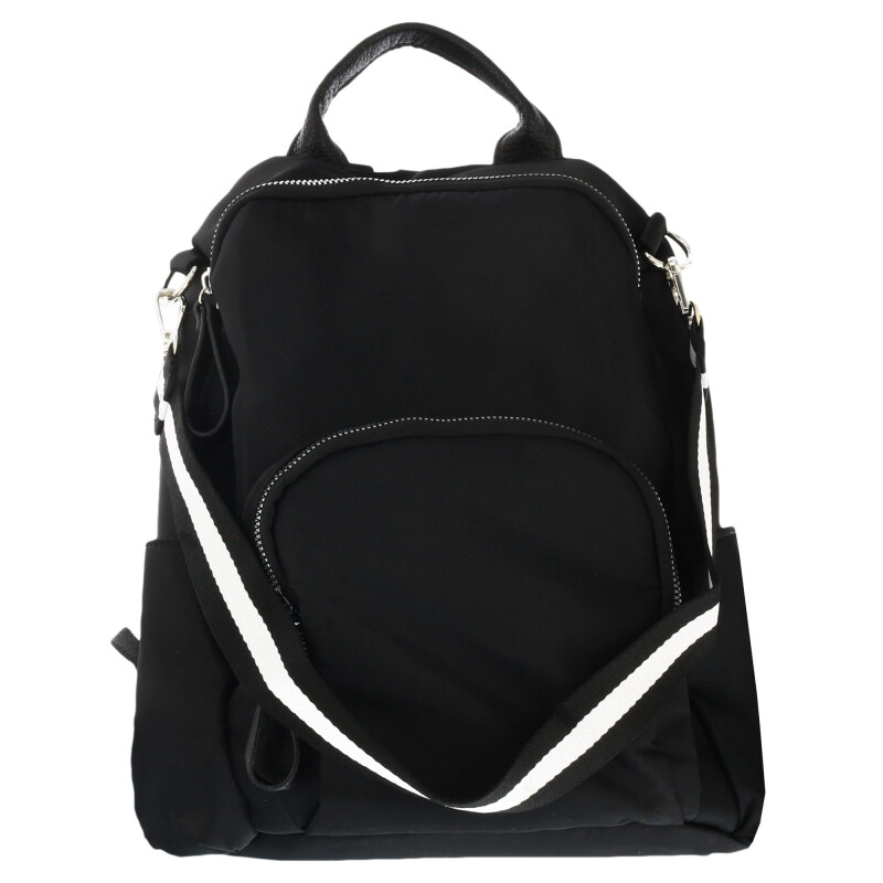 Mochila Miss Carol con tiras estampadas CRISTAL Negro