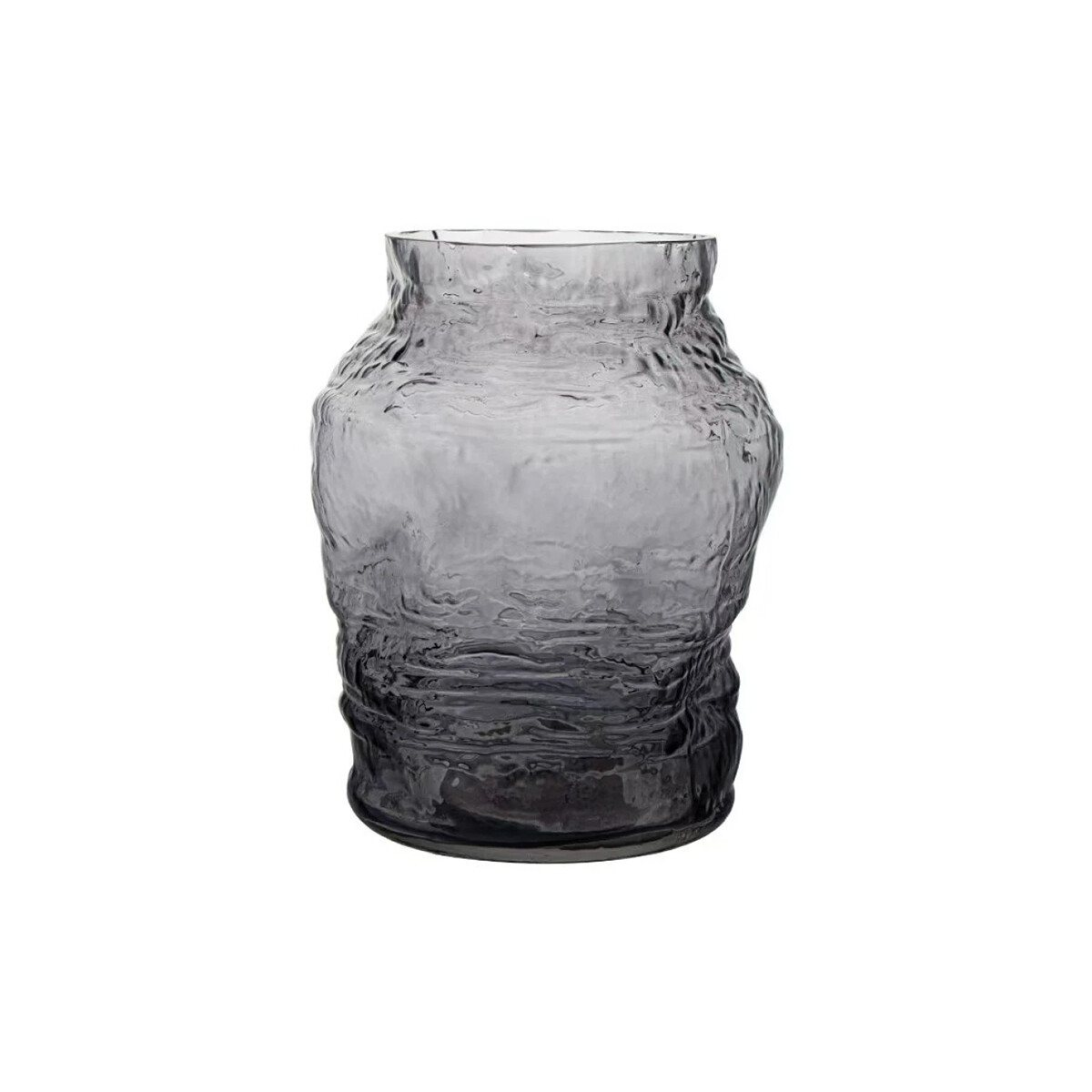 FLORERO VIDRIO LABRADO 14.5x14.5x22CM GRIS 