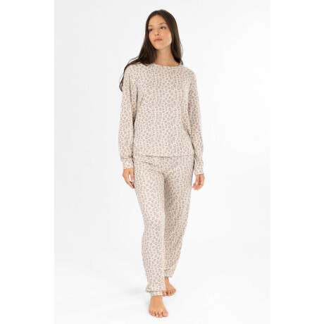 Pijama need leopard beige Crema
