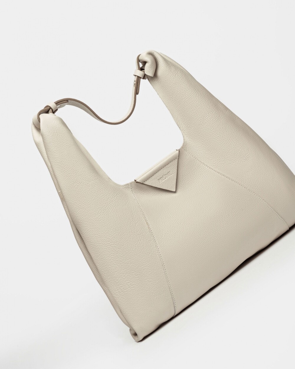 Cartera al hombro The Shopping En Cuero Graneado Natural