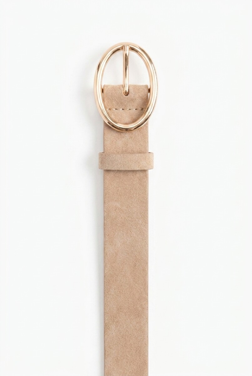 Cinturón simil gamuza - beige 