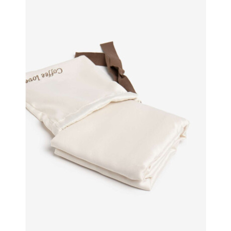 Funda De Almohada De Satén Blanco Crema