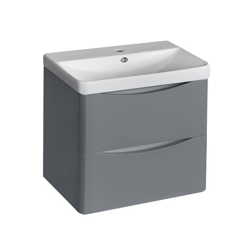 MUEBLE ONER LAQUEADO Y EN MDF COLOR GRIS CON BACHA BLANCA DE CERAMICA GAMAS DE GRIS