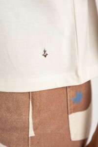 Remera Algodón Combinada Crudo
