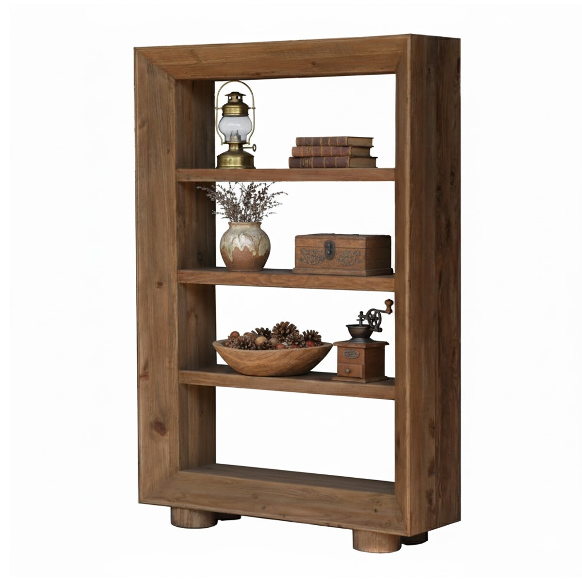 BIBLIOTECA ESTANTERÍA MULTIUSO MADERA MACIZA - LÍNEA RÚSTICA 