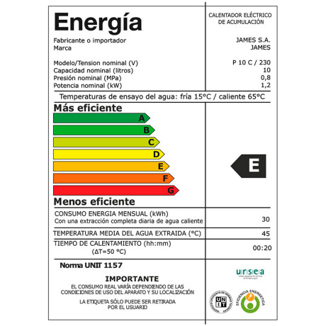 Calefón James 10 Litros Cobre Calefón James 10 Litros Cobre