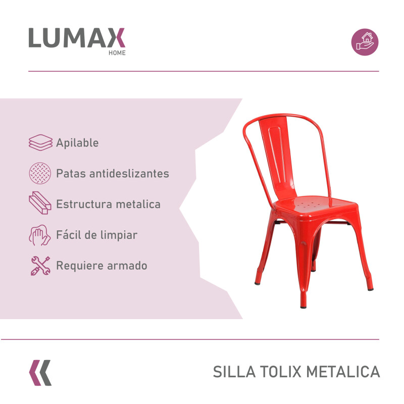 Pack 6 Sillas Tolix Lumax Varios Colores Living Comedor Rojo