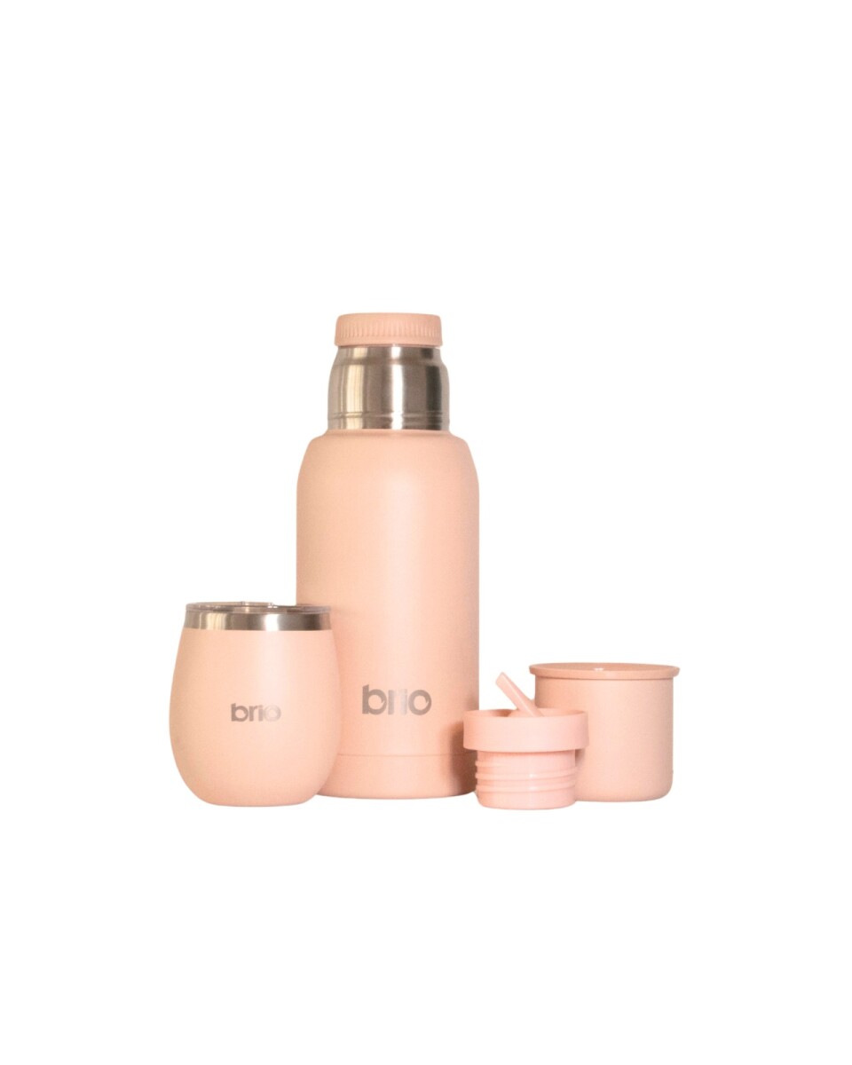 Set De Termo 750 Ml Y Mate Con Tapa brio Acero Inox - Salmón 