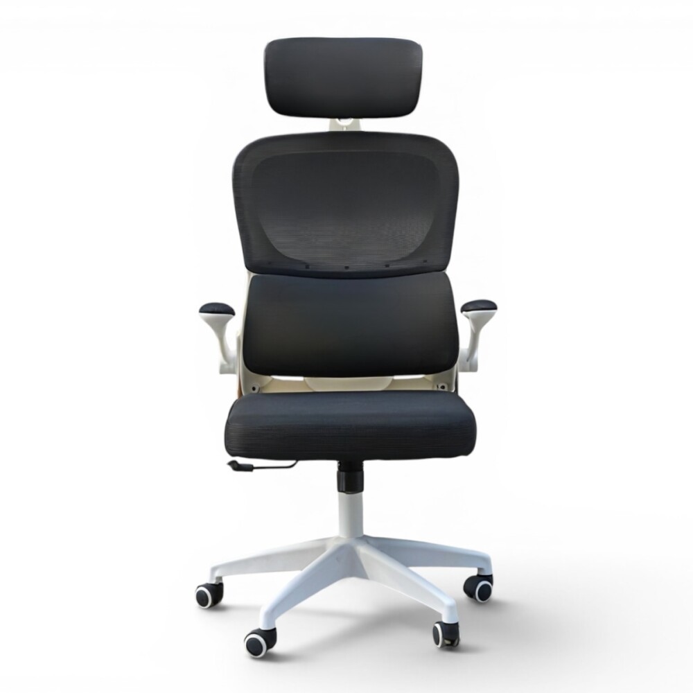 SILLA DE OFICINA ERGONÓMICA RECLINABLE CON APOYACABEZAS NEGRO