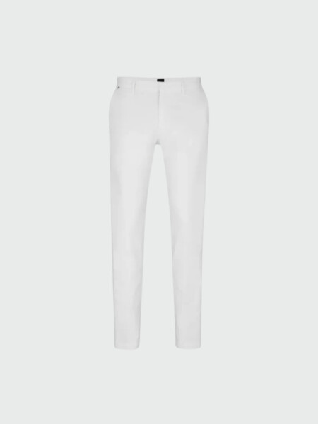 HUGO BOSS Chinos Slim-Fit en Gabardina de Algodón Elástico Blanco