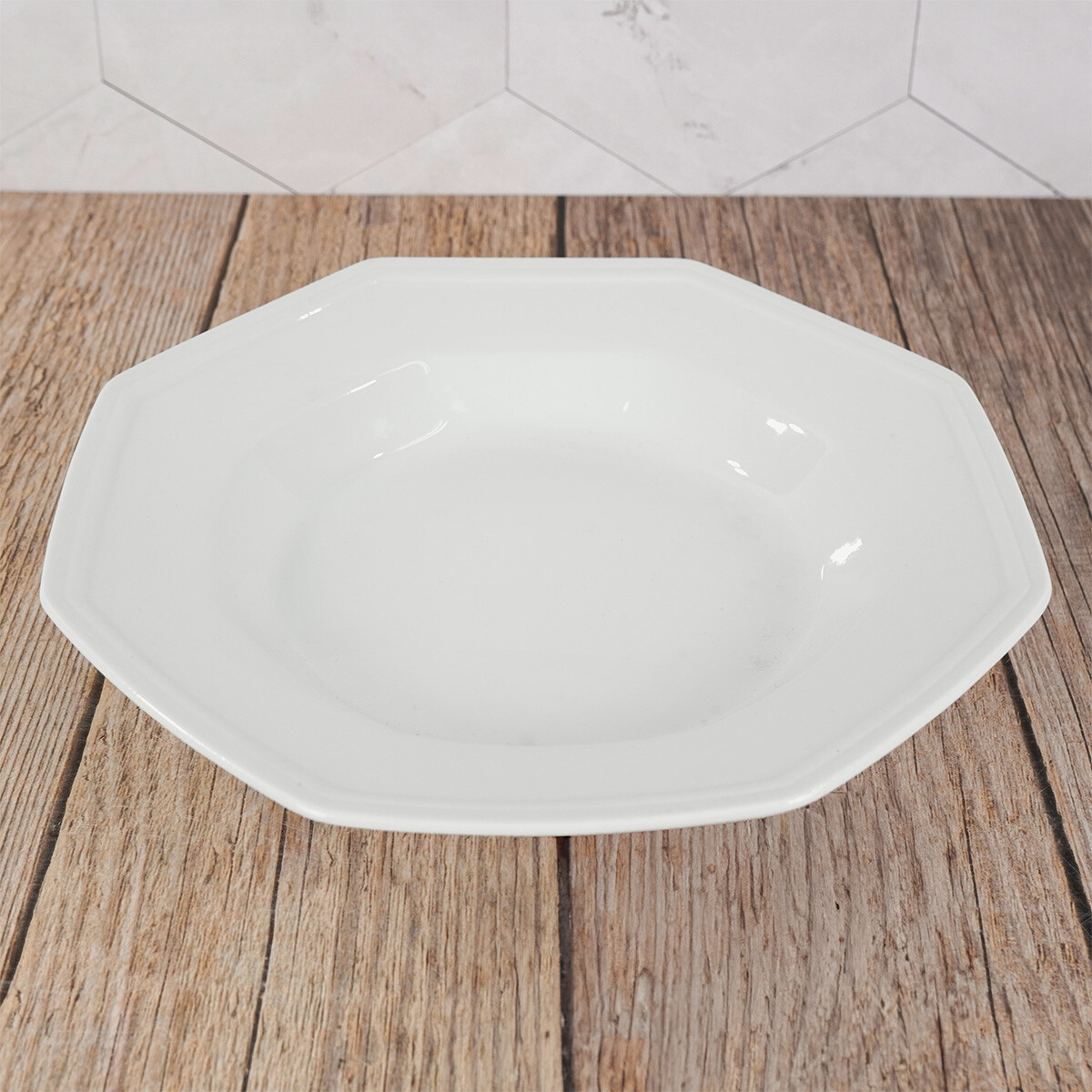 Plato hondo de ceramica octogonal 