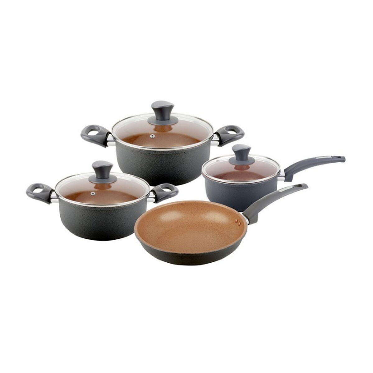 JUEGO DE OLLAS CUORI 7 PIEZAS BRONZI 