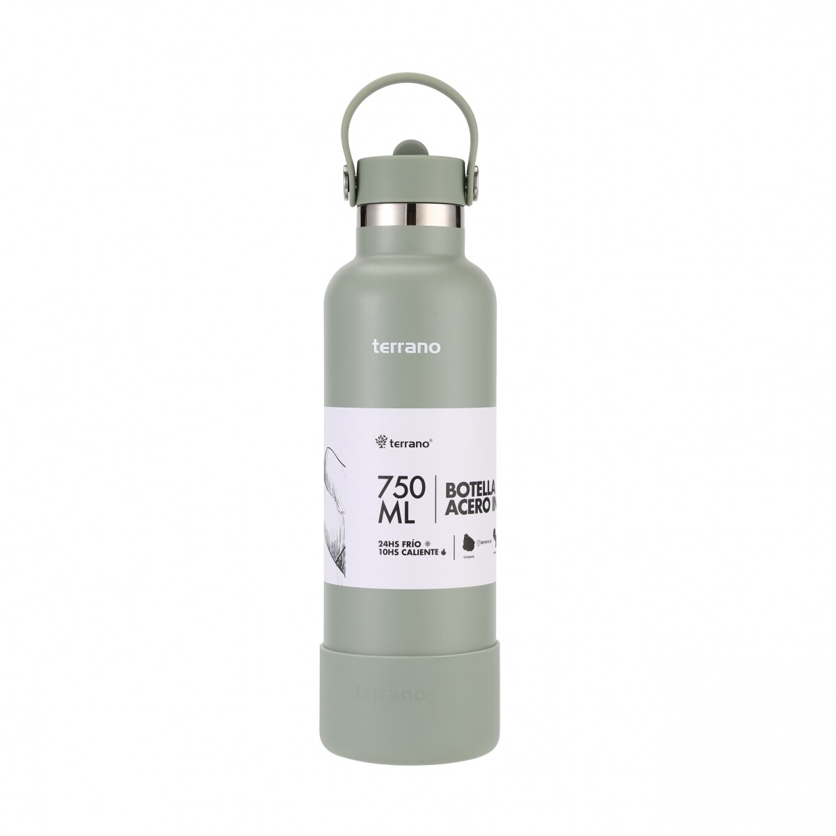 BOTELLA TERRANO 750ML PICO + BOTA - VERDE OLIVA 