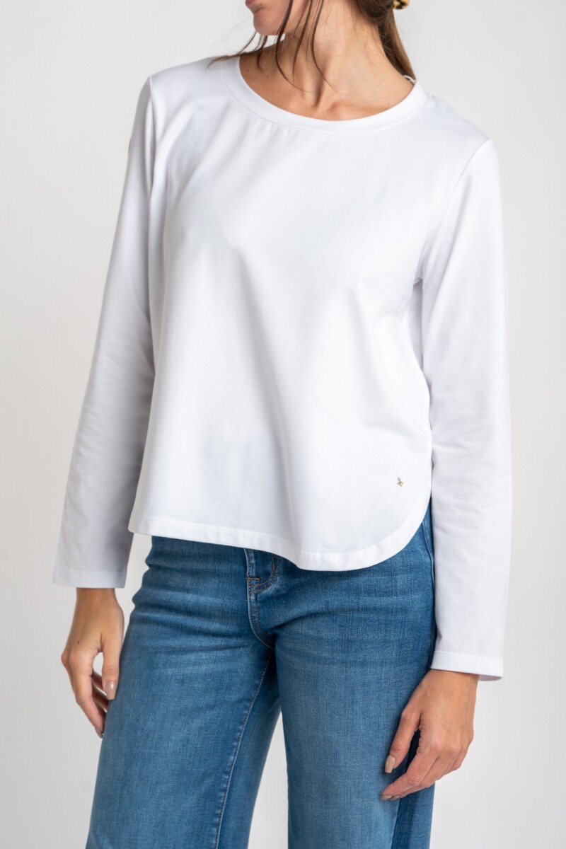 Remera Algodón Elastano Blanco