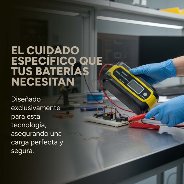 Cargador Bateria Inteligente Auto Moto Lancha Premium 14.6V® Color Amarillo