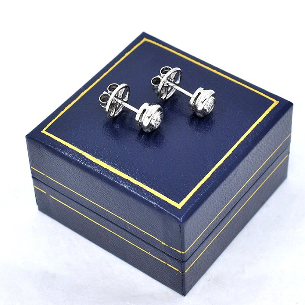 Caravanas En Oro 18K Blanco Y Brillantes Caravanas En Oro 18K Blanco Y Brillantes