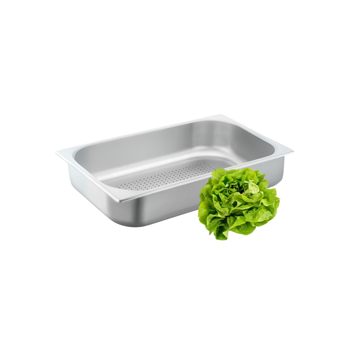 Cuba de Acero Inoxidable Perforada GN 1/1 6.5 cm 