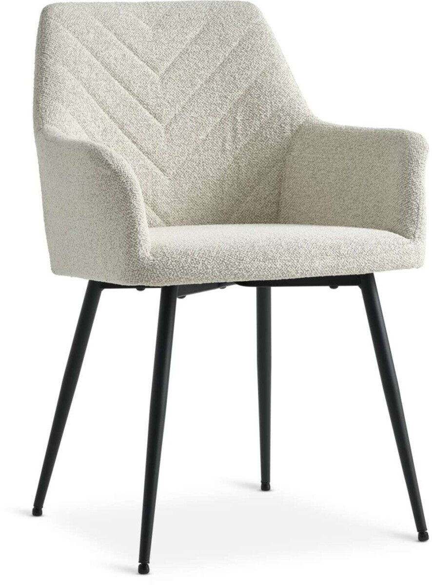 Silla De Comedor Purhus Tela - Crudo/Negro 