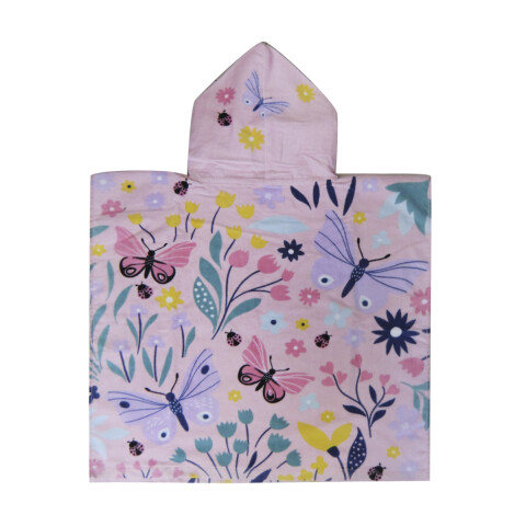 Bata Poncho Infantil Varios Diseños 100% Algodón 60 x 60 cm Mariposa