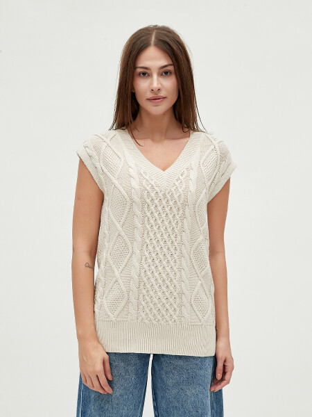 CHALECO FELINA BEIGE CLARO