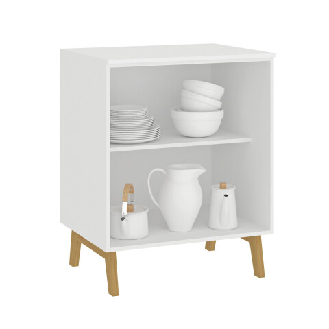 Mueble Alacena y Mesada de Cocina con estante en MDP - Madera - Línea Melilla - Blanco Mueble Alacena y Mesada de Cocina con estante en MDP - Madera - Línea Melilla - Blanco