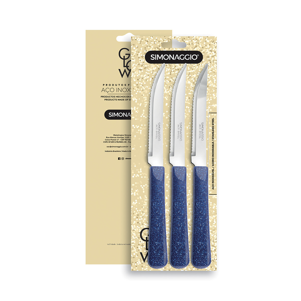 Set X3 Cuchillo Glow de Simonaggio - AZUL 