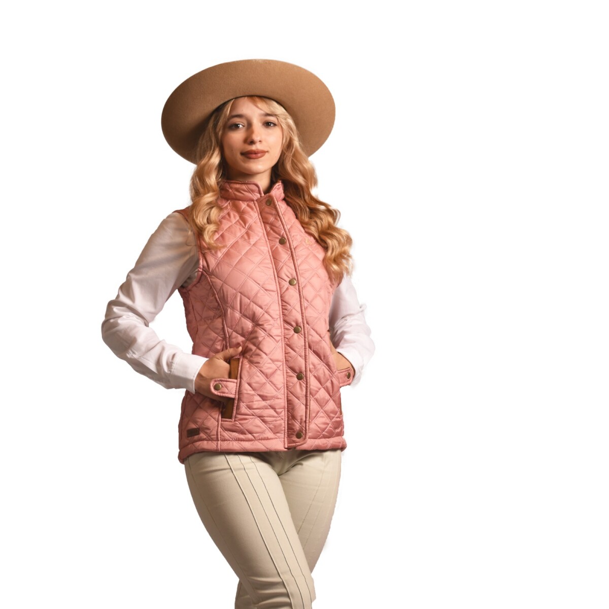 Chaleco Capitoneado Dama - rosa 