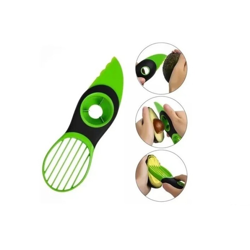 Cortador de Palta 3 en 1 – Corta, Descaroza y Rebana 19,5 cm CORTADOR DE PALTA 19.5X6X2,2 CM