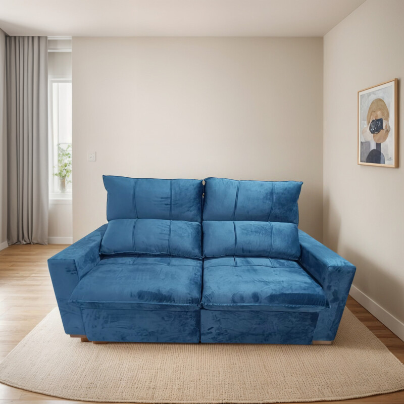 Sofá Extensible 3 Cuerpos Luxemburgo Reclinable Azul Sofá Extensible 3 Cuerpos Luxemburgo Reclinable Azul