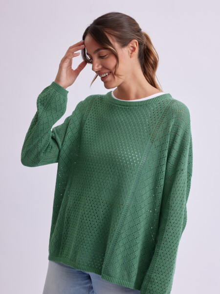 Buzo de punto fantasía Verde
