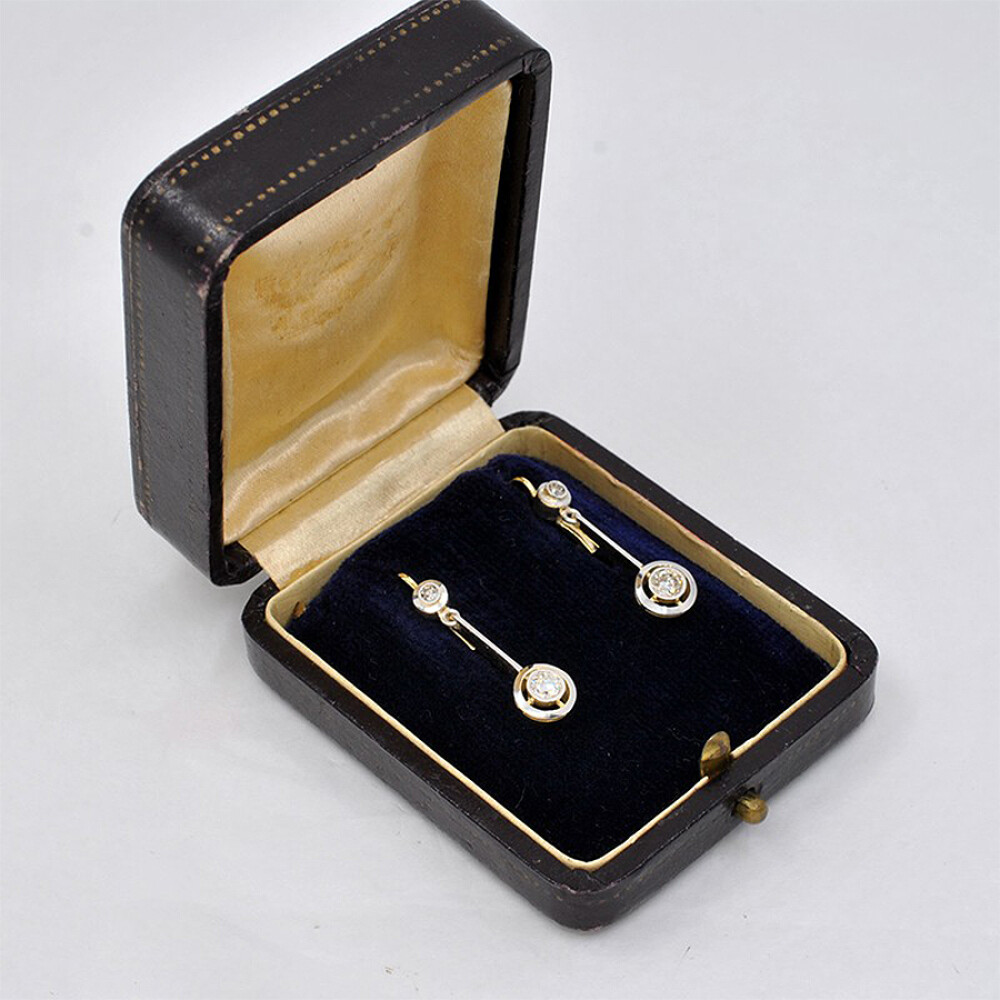Caravanas En Oro 18K Y Brillantes Caravanas En Oro 18K Y Brillantes