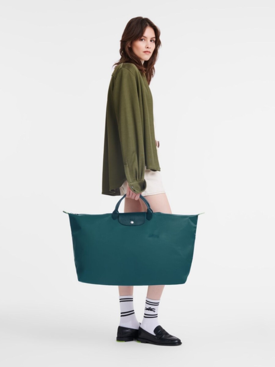 Longchamp -Bolso de viaje plegable con cierre y asa corta, Le pliage green - Jade 