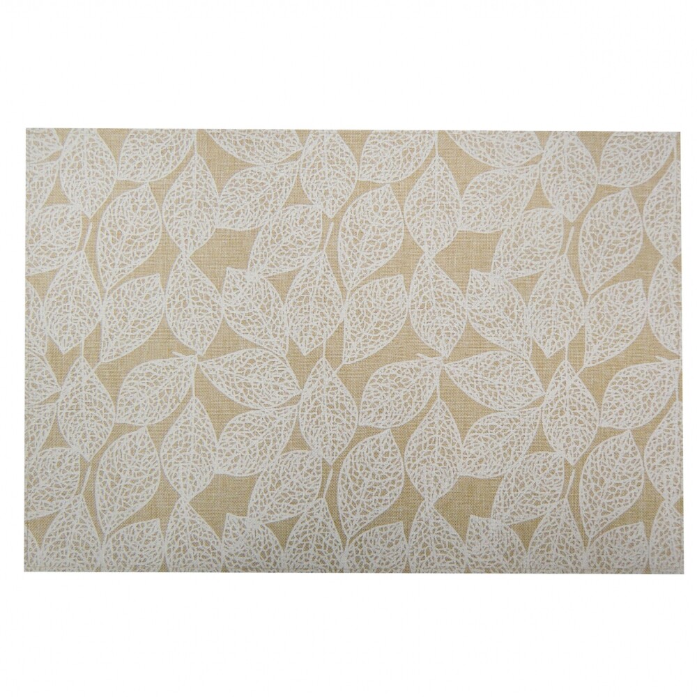 Individual Lino Estampado - 30x45 Hojas Blancas