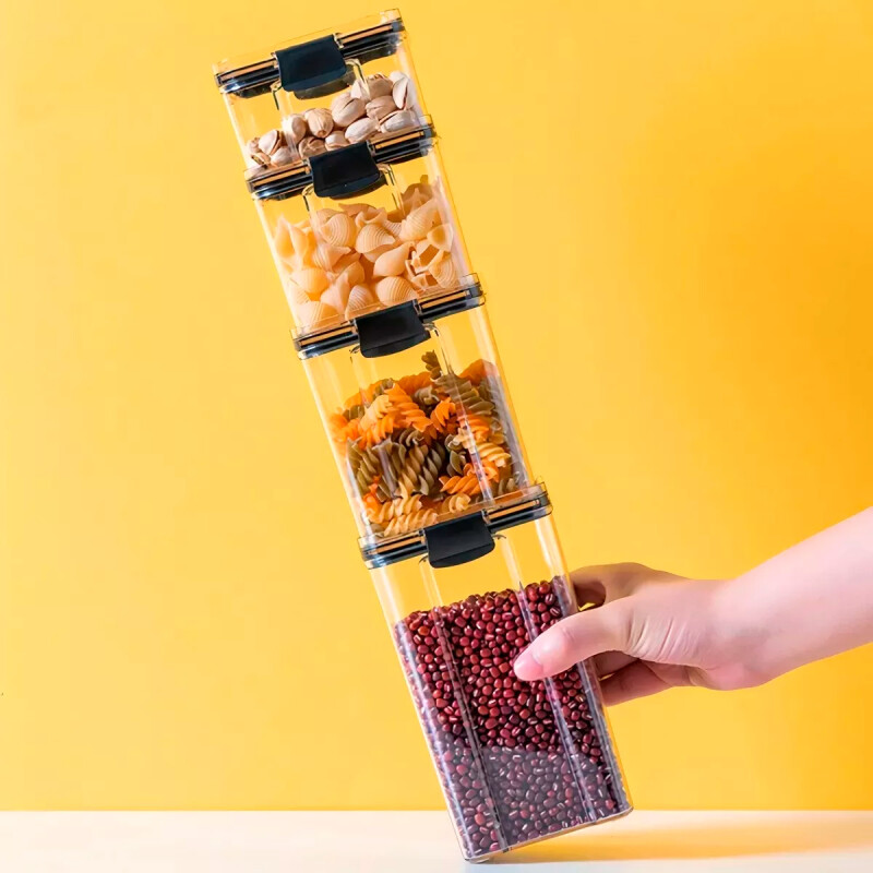 Pote hermético cuadrado 700 ml TRANSPARENTE