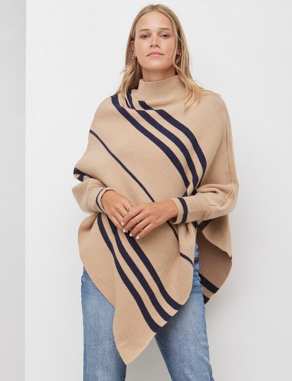 Poncho Lineas TOSTADO/MULTI