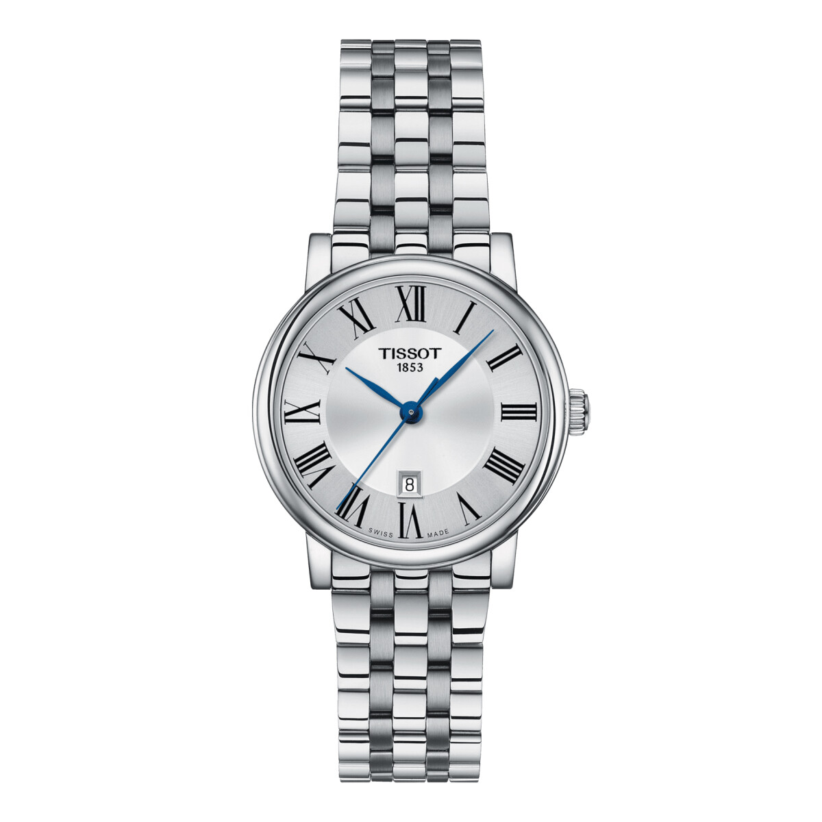 Reloj Tissot Carson Premium Lady en acero con esfera plateada 