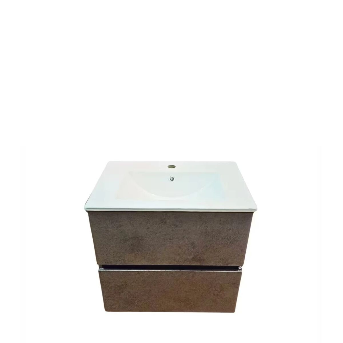 Mueble De Baño Suspendido Gris Oacuro 60 Cm Con Bacha De Loza 