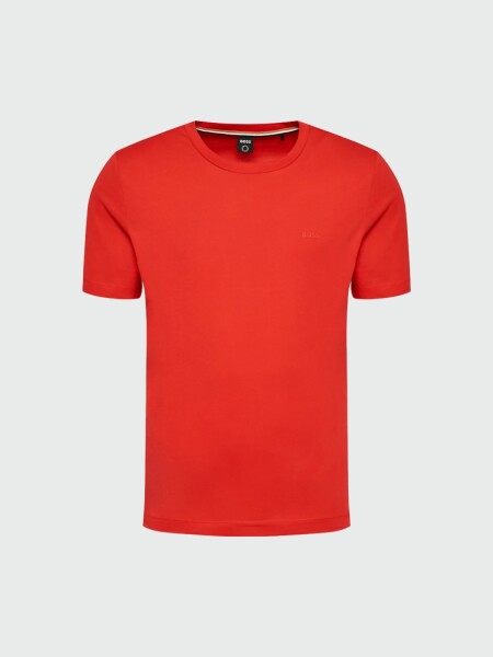 BOSS - Remera de Punto con Logo Rojo