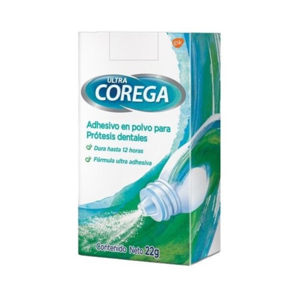Corega Ultra Adhesiva Polvo para Prótesis Dentales 20gr Corega Ultra Adhesiva Polvo para Prótesis Dentales 20gr