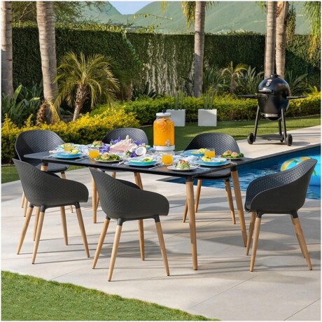 Silla De Exterior RUSTICO Antibes Carver Patas De Eucalipto - Negra Silla De Exterior RUSTICO Antibes Carver Patas De Eucalipto - Negra