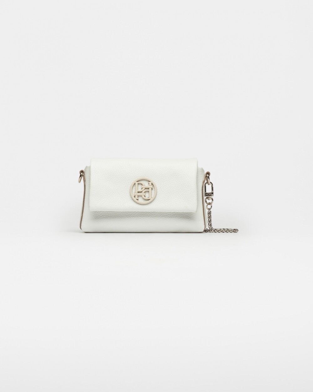 Mini bag Bloom en cuero graneado Blanco