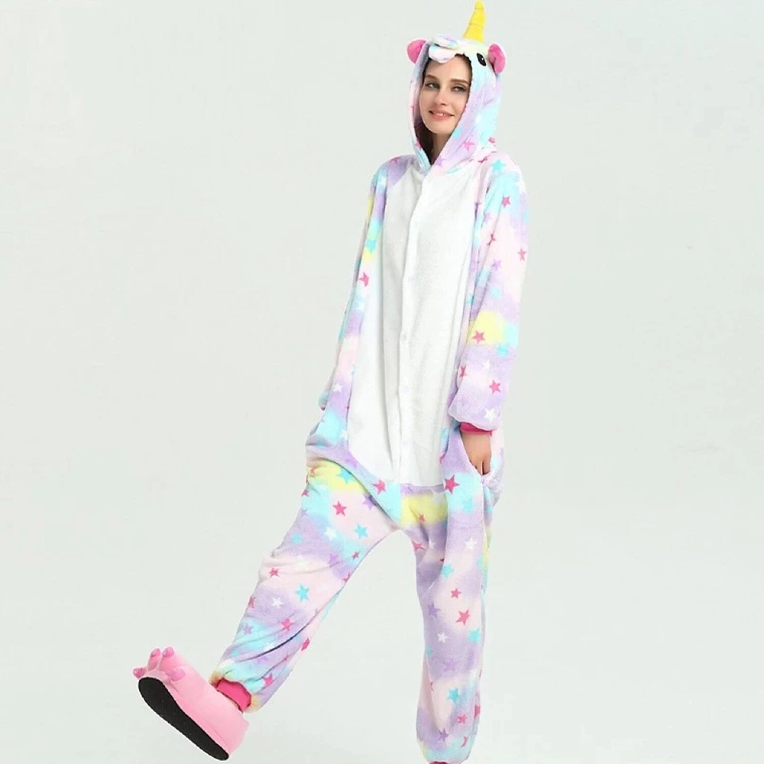 Pijama Entero de Plush Abrigado para Adultos Unicornio - Multicolor — HTS