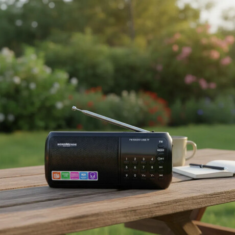 Radio Digital Portátil Nordmende AM/FM BT, USB, TF Linterna Negro