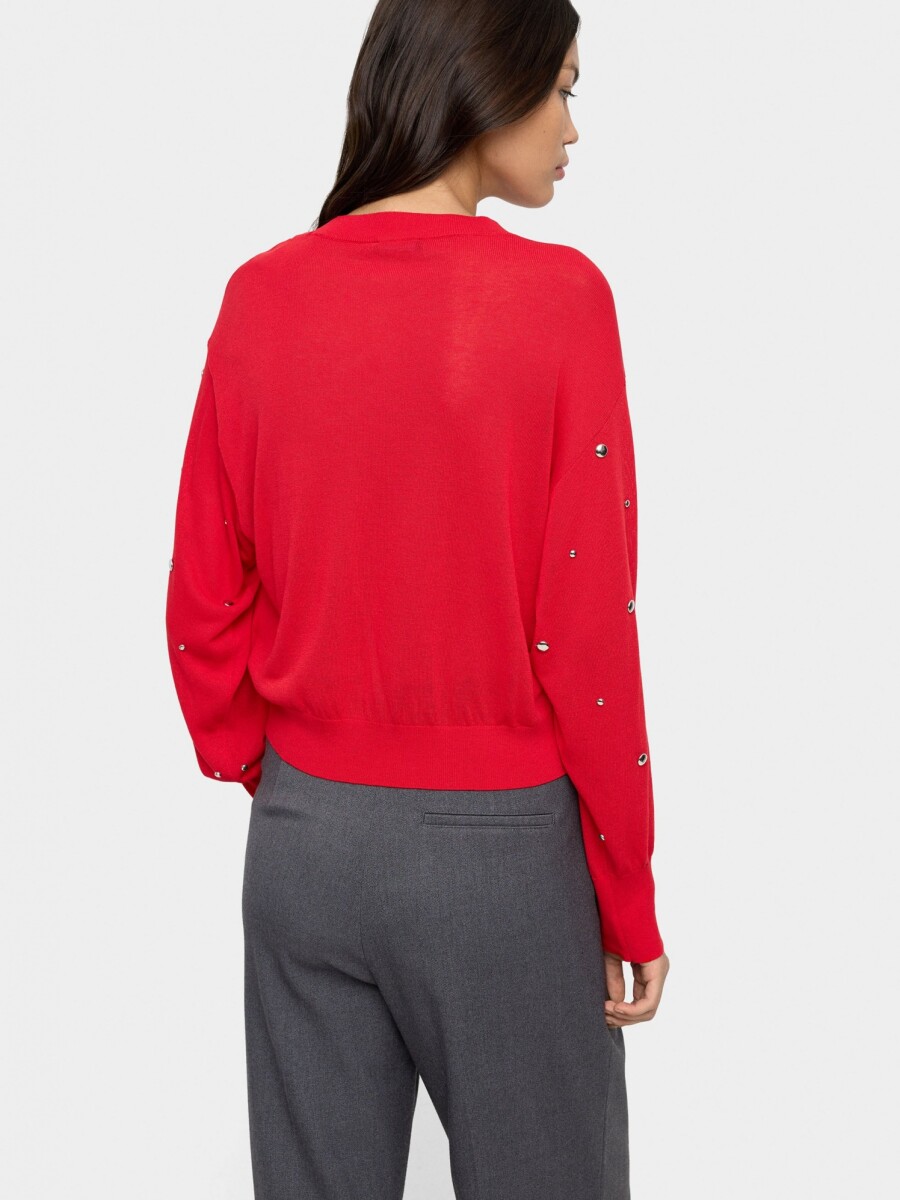 Jersey De Punto Con Tachuelas rojo