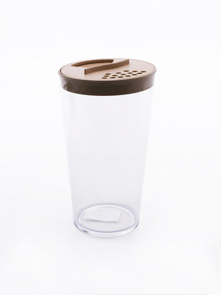 RECIPIENTE TRANSPARENTE BEIGE (V)