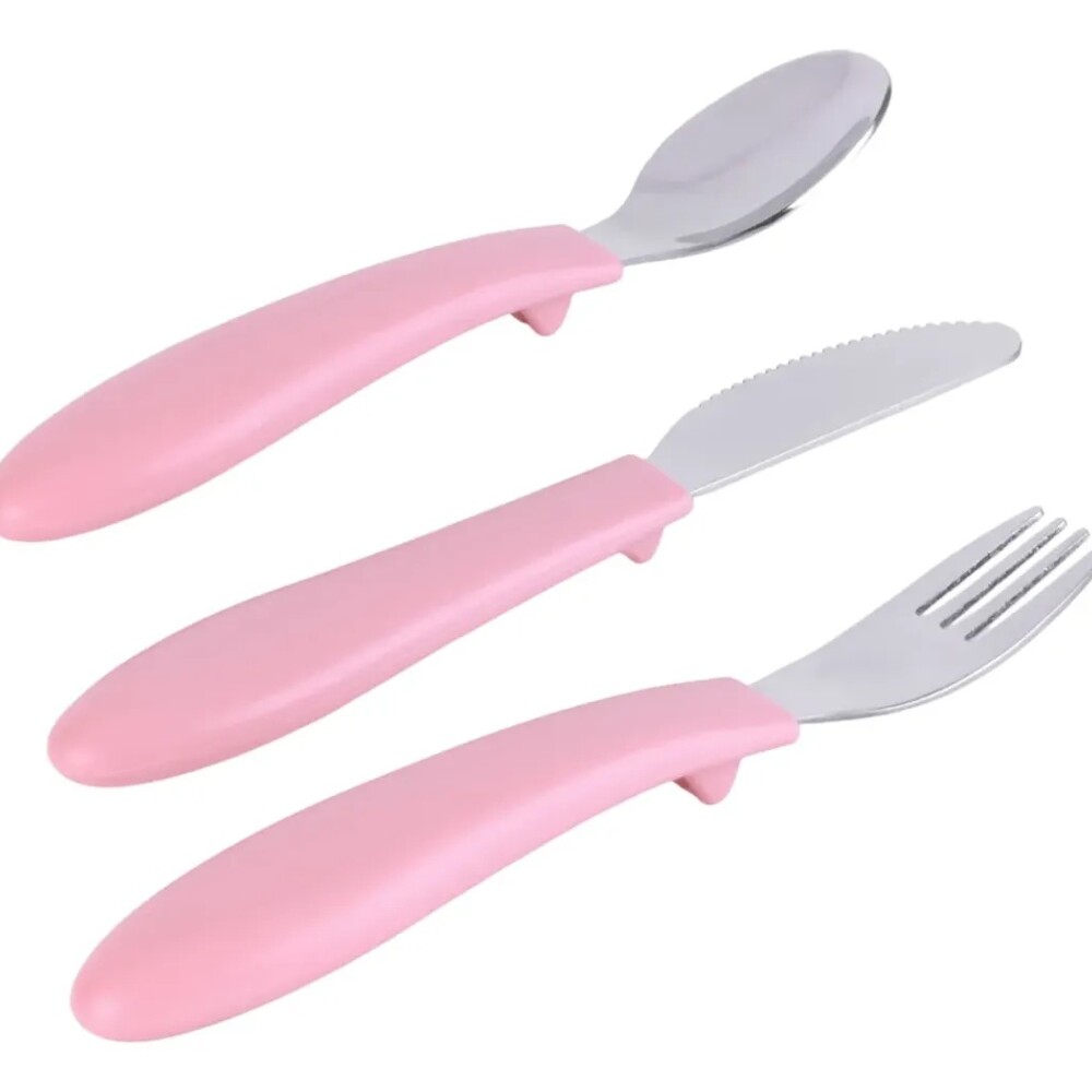 Set x3 cubiertos BUBA pastel rosado