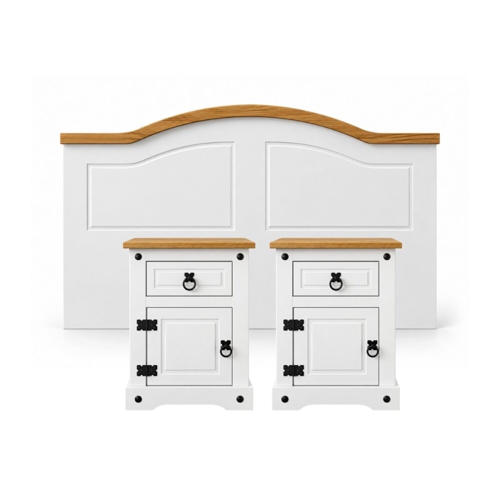 COMBO DORMITORIO - LINEA CORONA RESPALDO + 2 MESAS DE LUZ COMBO DORMITORIO - LINEA CORONA RESPALDO + 2 MESAS DE LUZ